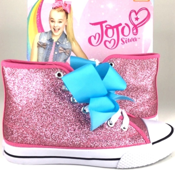 Jojo Siwa Pink Glitter Hi Top Sneakers - Picture 13 of 14